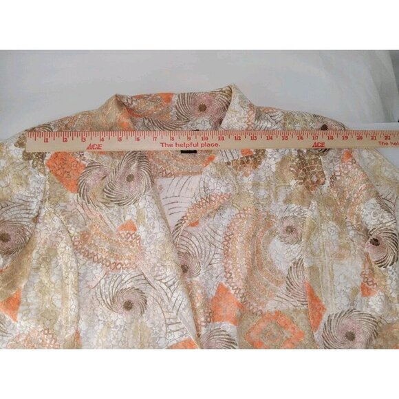 ELCC Women's Multicolor Collered Short Sleeve Button Down Shirt Size 2X - Picture 4 of 8